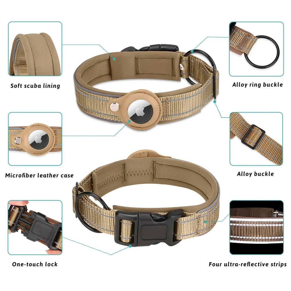Dog Collar with AirTag Holder